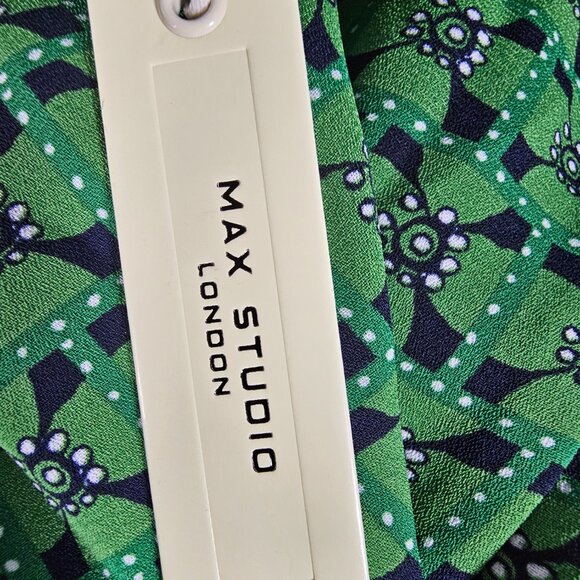 Max Studio Womens Green and Blue Elastic Waist Palazzo Pants Size Large - Picture 11 of 16